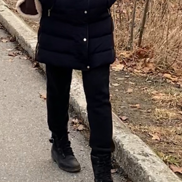 Zara black, belt long jacket, no hoodie - Picture 2 of 6